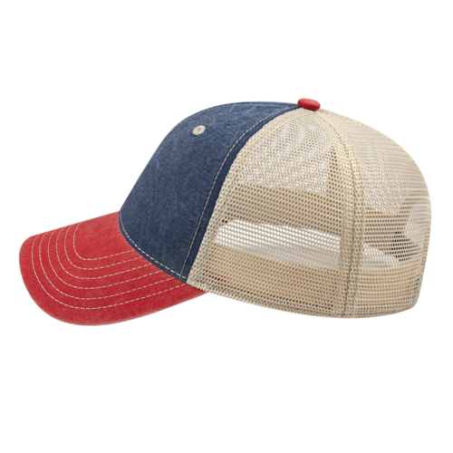 Vintage Washed Pigment-Dyed Cap with Mesh Back
